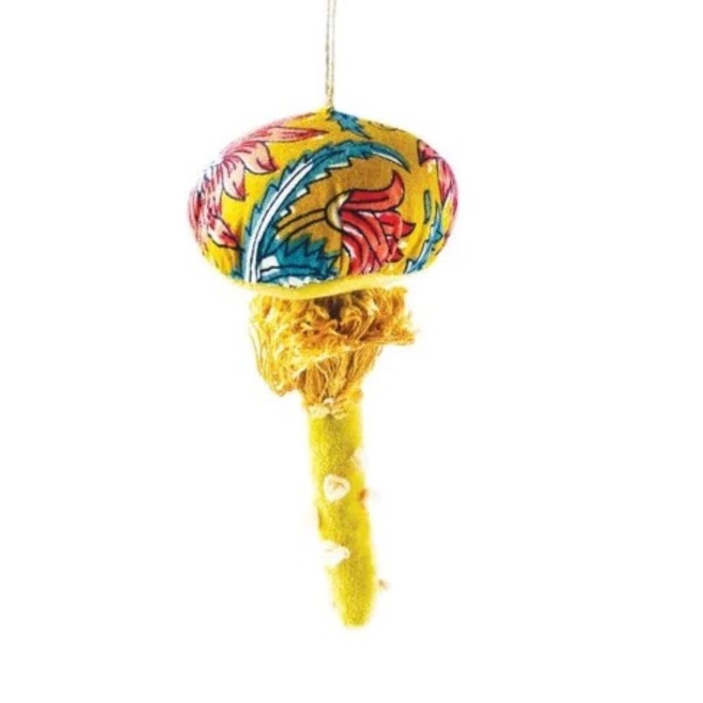 NWT Anthropologie Terrain Velvet Cotton Mushroom Christmas Tree Ornament